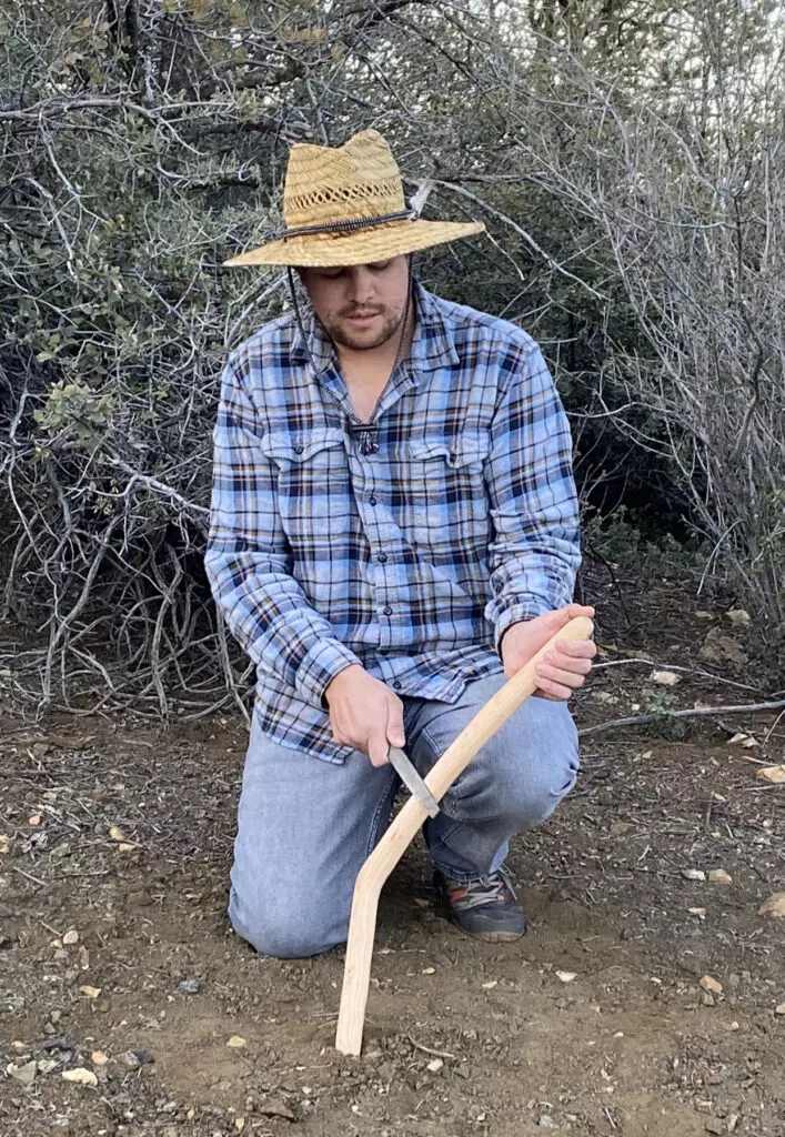 Jeff Martin is attempting to make a rabbitstick