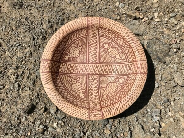 A beautifully designed Hohokam Replica Pot on display