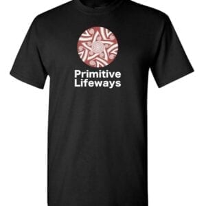 Black tshirt with primitive lifeways logo on it