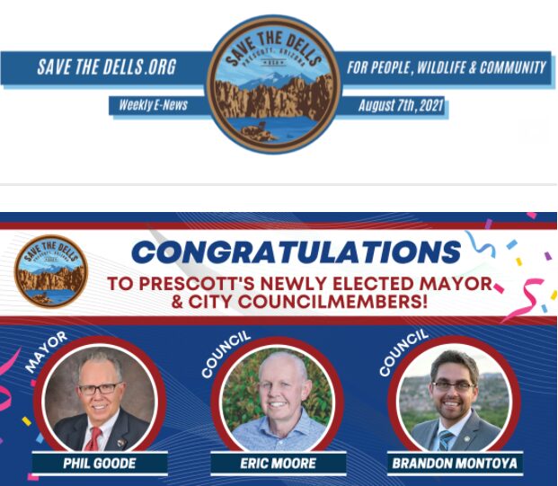 Poster congratulating new Mayor and City Council members